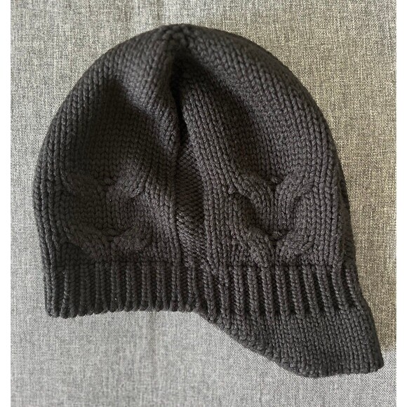 Billionaire Couture Italy knitted hat lana-wool men's black with a visor - Picture 1 of 7